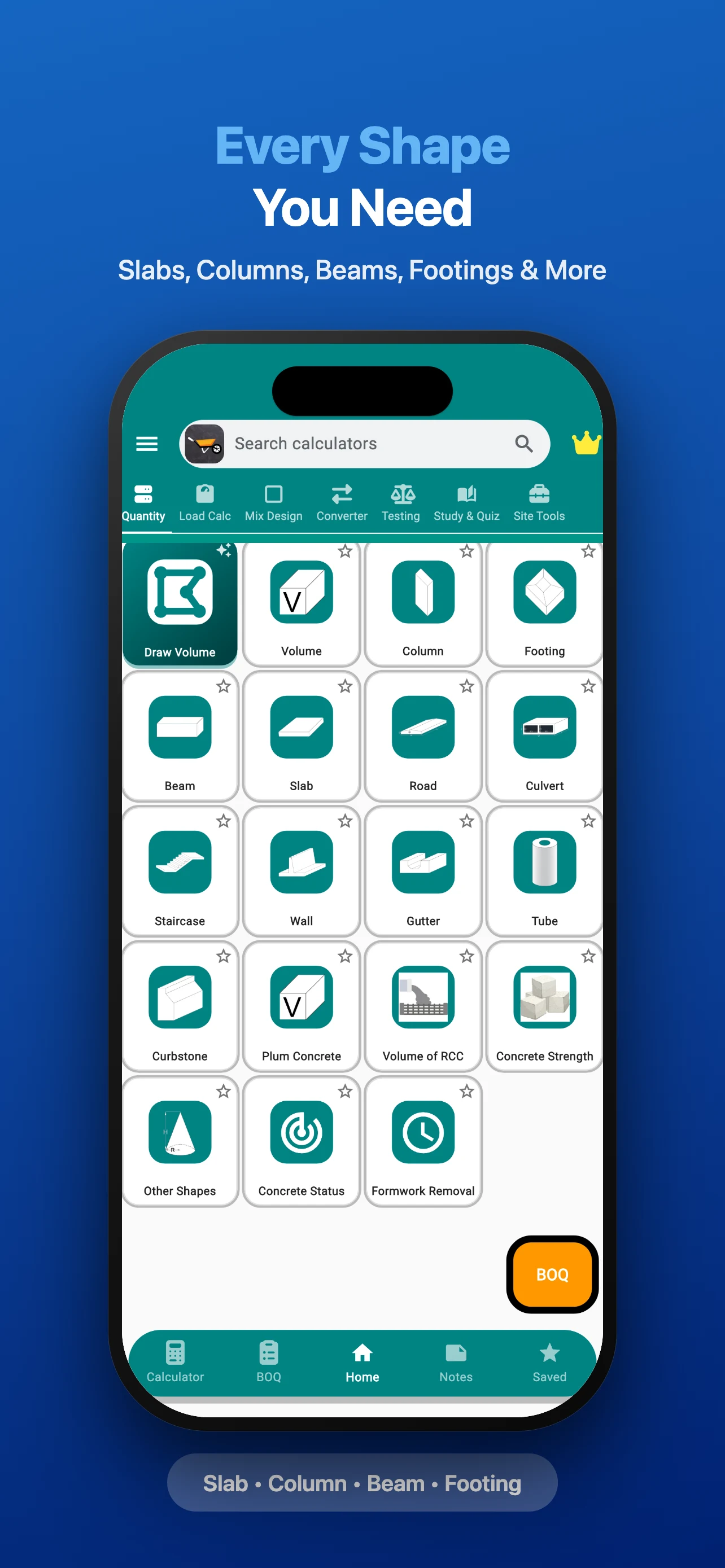 Concrete Calculator A1 PRO screenshot