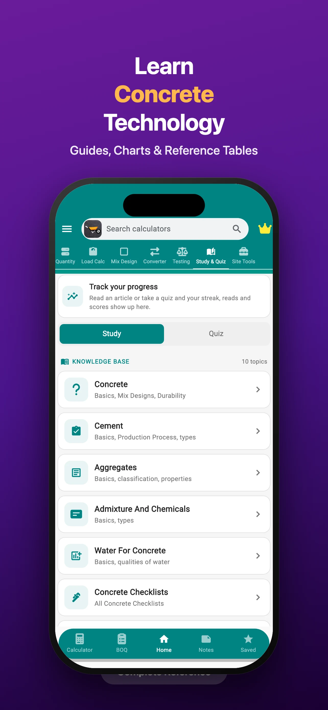 Concrete Calculator A1 PRO screenshot