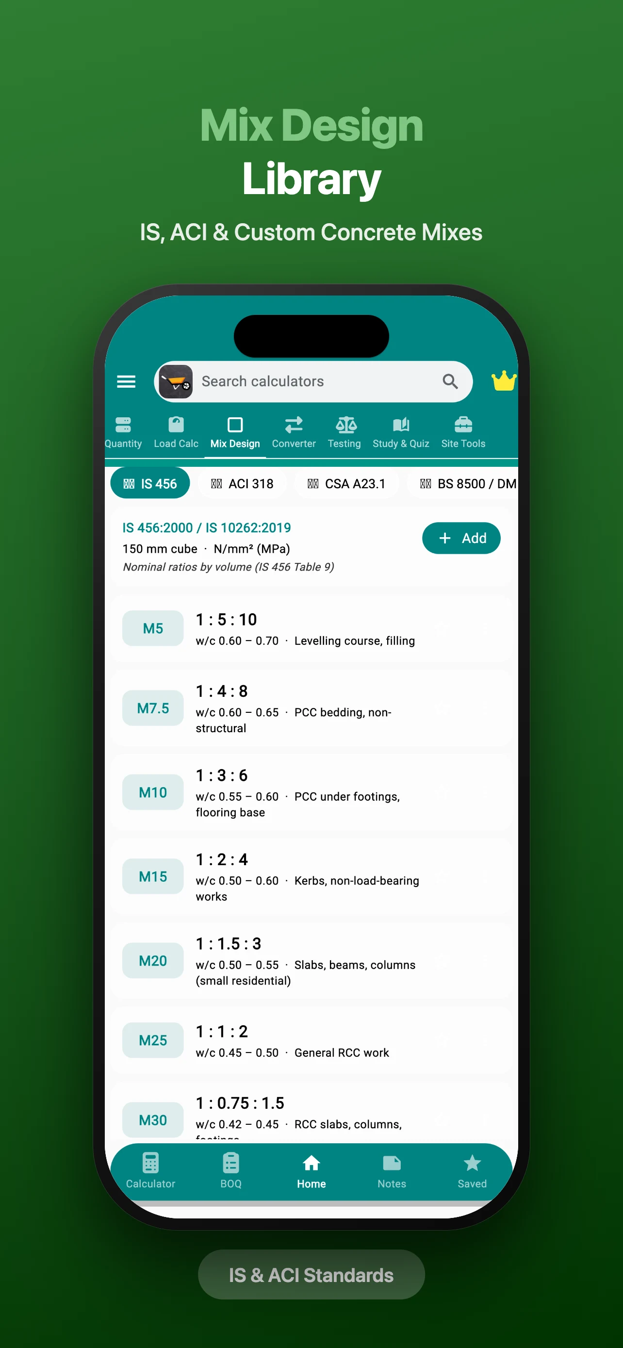 Concrete Calculator A1 PRO screenshot